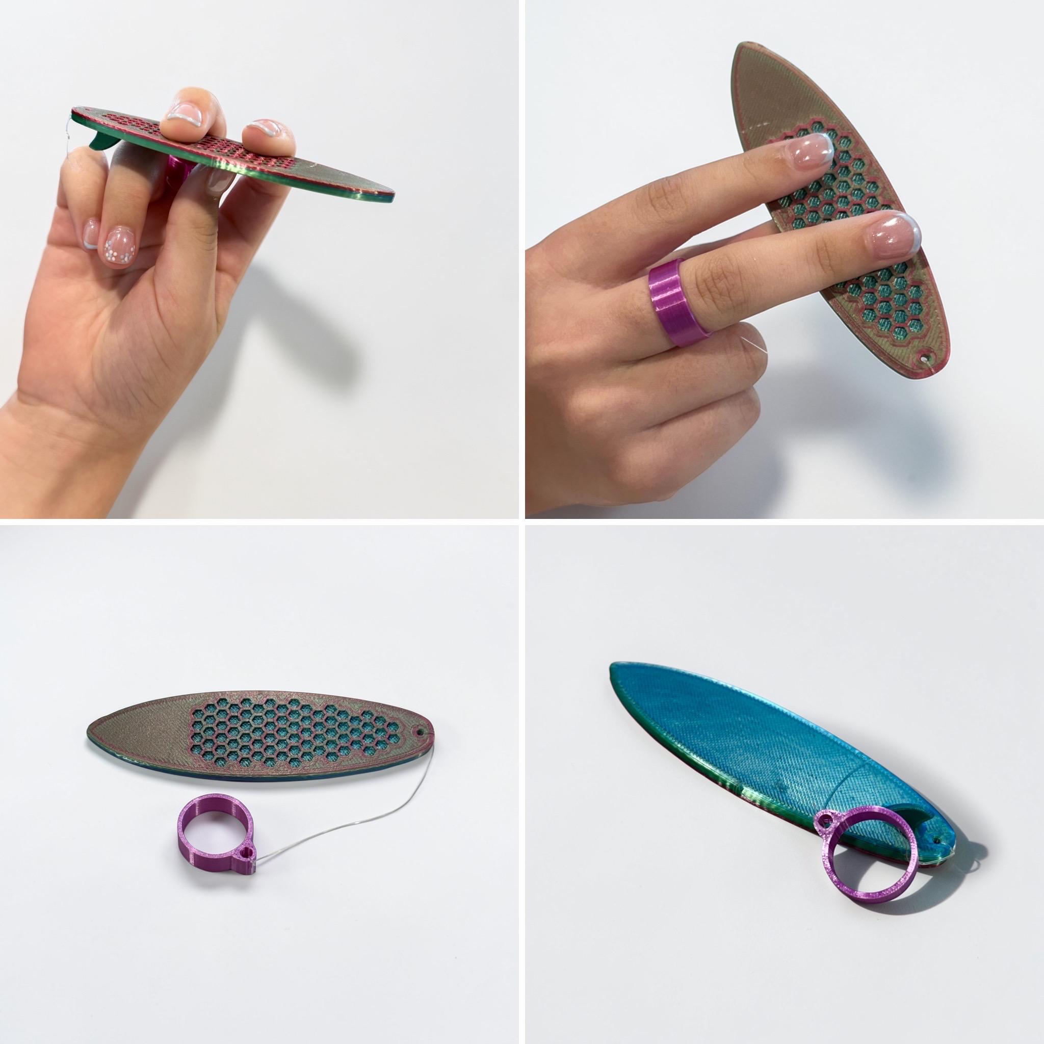Wind Finger Surfboard | 3D Printed Fidget Toy | Car Window Toy ...