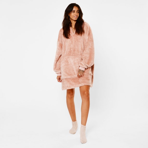 Oversized Teddy Fleece Hoodie Blanket 