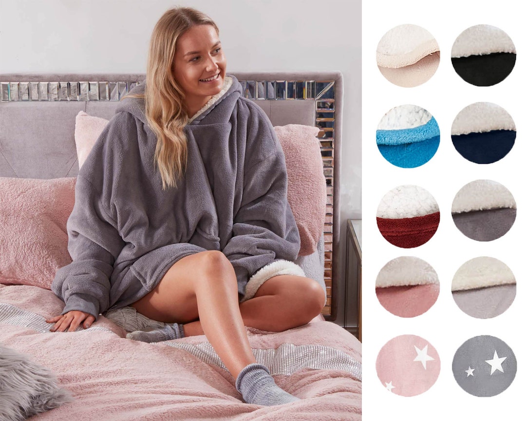 Oversized Hoodie Blanket UK Sienna Ultra Plush Reversible Etsy UK