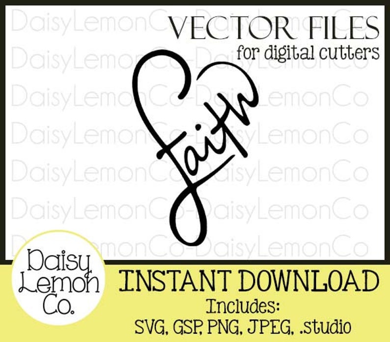 Download Vector File Heart of Faith word art heart SVG | Etsy