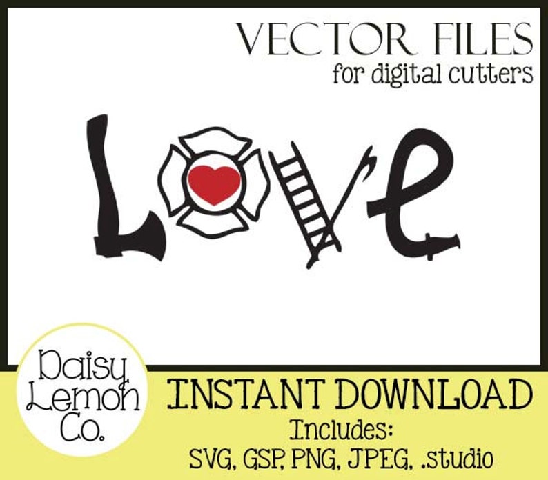 Download Vector File Firefighter Love Fire Man Woman Wife SVG | Etsy
