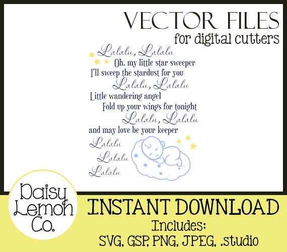Vector File Lalalu Nursery Song Infant New Baby Boy Etsy