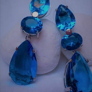 Earrings Drop Ball in Medium Crystal FacetedJoyeria Silver 925 Topaz Of Love Light Commitment Of Women&#39;s Beautiful Earring