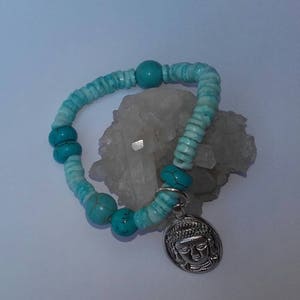 Howilta Turquoise Turquoise Ball Bracelet Laminated Turquoise Doughnuts Pendant God Indu Yoga Unixes 30 OFF Discount