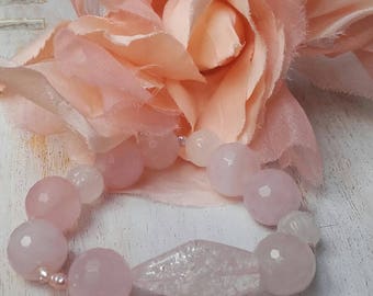 Quartz Bracelet Faceted Labrados Flat Perlite Pink High Quality Sweetness of Commitment Of Her Love Events