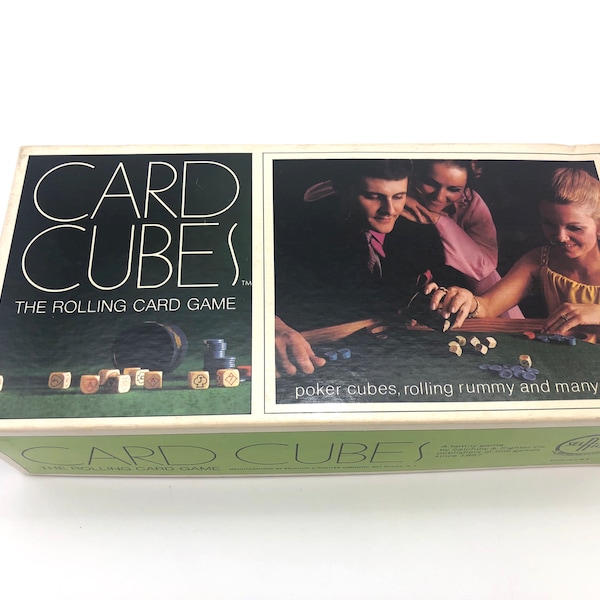 Card Cubes - The Rolling Card Game - Vintage 1970s Dice Game by Selchow & Richter Co. - 6 Games in One