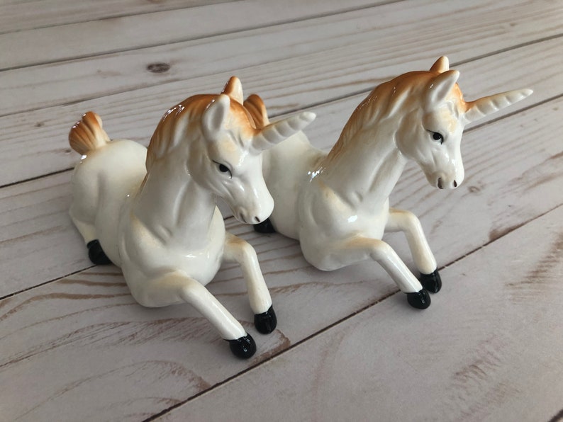Ceramic Unicorn Figurines Twin Unicorns Figurines & Knick Knacks Art & Collectibles