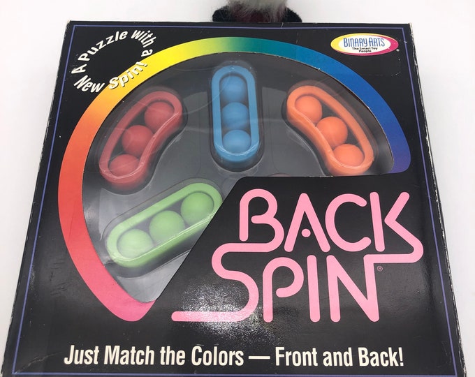 Back Spin Two Sided Marble Matching Puzzle Vintage Marble Game binary