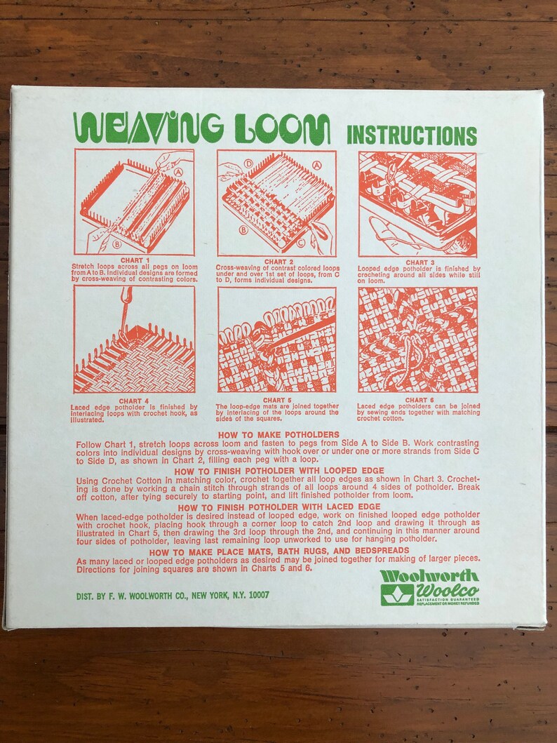 Kids Crafts Knitting Knotting Crochet Learn To Weave Vintage Small Weaving Loom