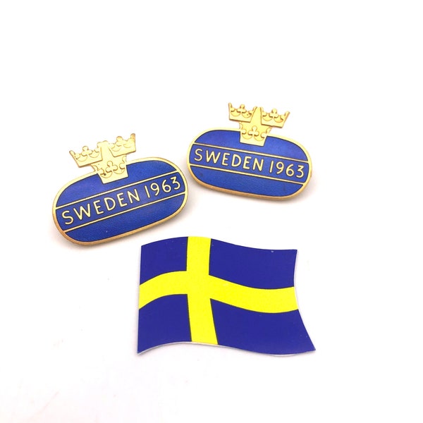 Vintage Swedish Lapel Pins 1963 - Sweden Three Crown Pin Brooch