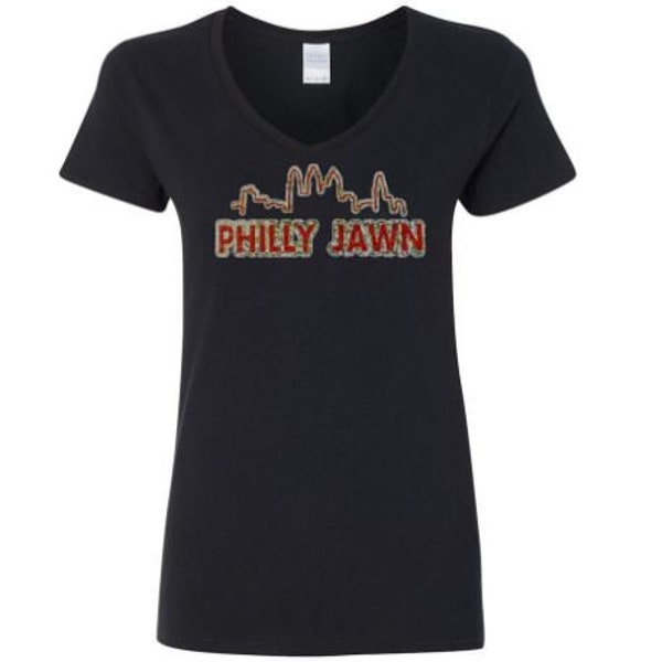 Philly Jawn - T-Shirt noir avec design holographique et scintillant