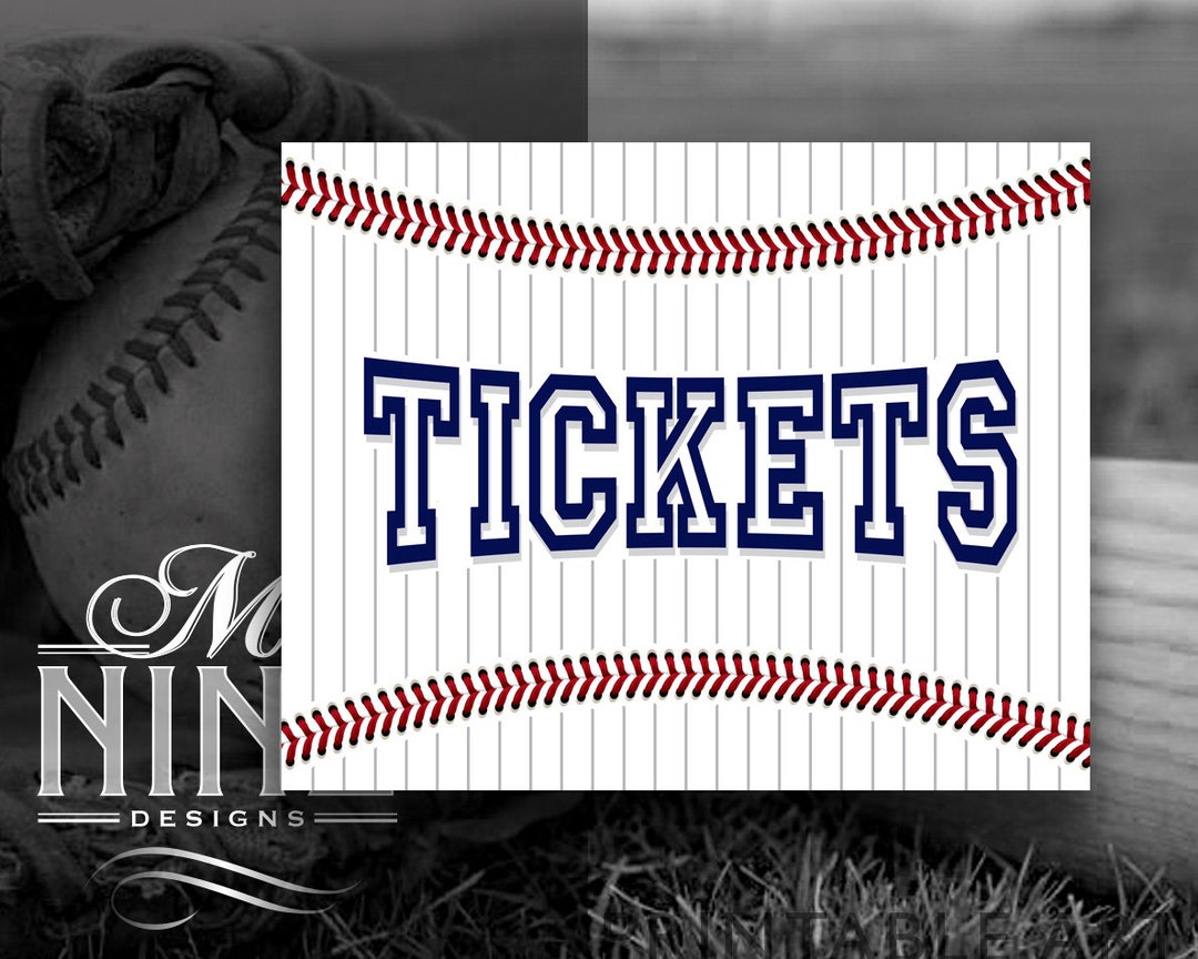 Baseball Party Sign Printables | Baseball TICKETS Sign Downloads ...