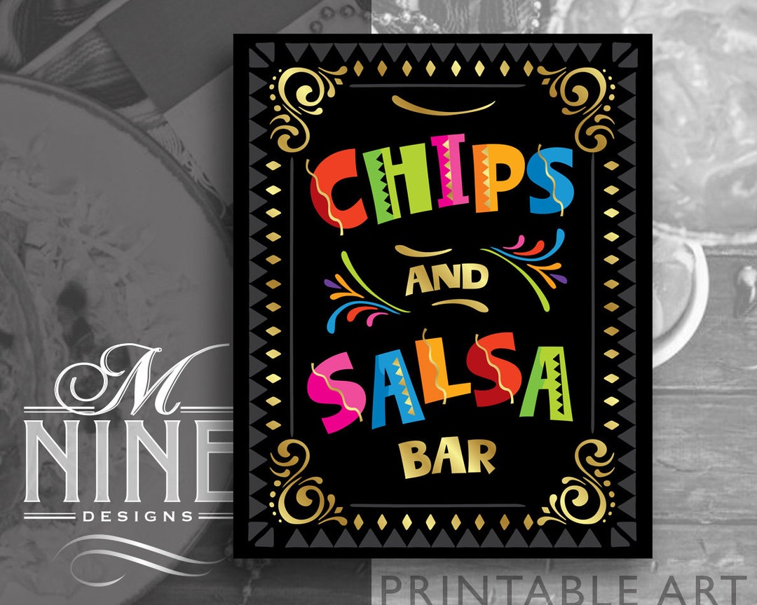 CHIPS and SALSA BAR Sign Downloads Printable Fiesta Party Etsy