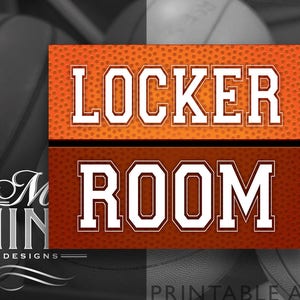 Basketball Party Sign Printables | LOCKER ROOM Sign | Digital Downloads | Sports Printables | Basketball Party Printable Art BK22