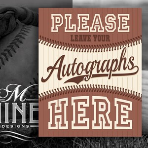 Vintage Baseball Party Sign Printables | AUTOGRAPHS Sign | Classic Baseball Birthday Party | Digital Downloads | Sports Printables VBB9