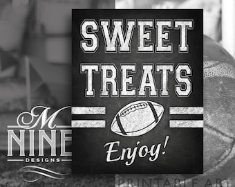 フットボール パーティー サイン プリンタブル | 甘いお菓子をお楽しみください | デジタル ダウンロード | チョーク スポーツ プリンタブル | 黒板スナック サイン プリンタブル FBC31