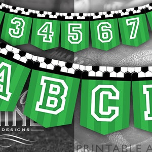 Soccer Party Banner Printables | Soccer Banner Downloads | Sports Party Printables | Digital Downloads | Banner Letters Numbers SC46