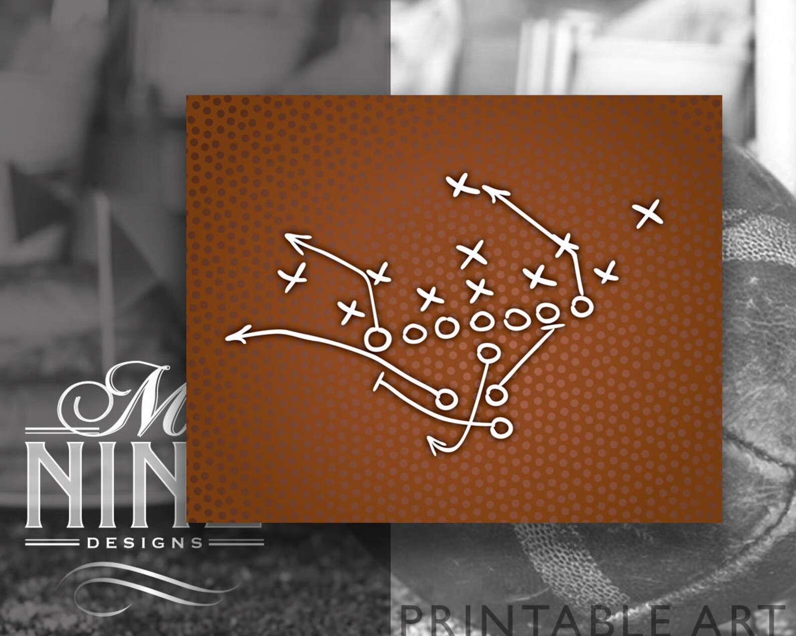 Football Wall Art Printables Football Playbook Printable Etsy