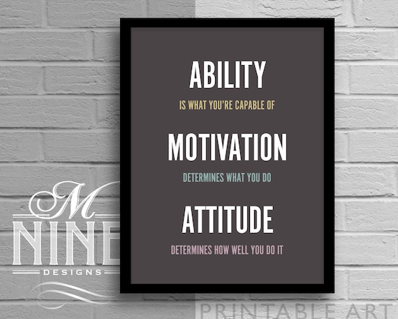 16 Football Poster Ability Motivation Attitude Quote Print Inspirational Picture