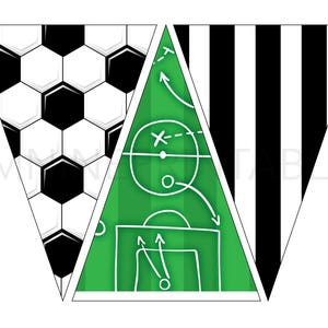 Soccer Pennant Banner Printables Soccer Party Banner Downloads Sports Party Printables Digital Downloads Printable Art SC18 image 2