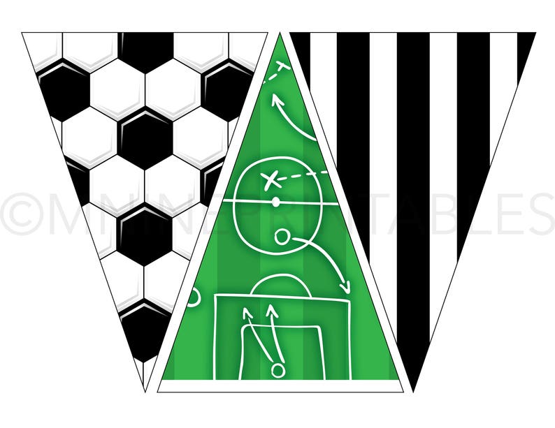 Soccer Pennant Banner Printables Soccer Party Banner Downloads Sports Party Printables Digital Downloads Printable Art SC18 image 2