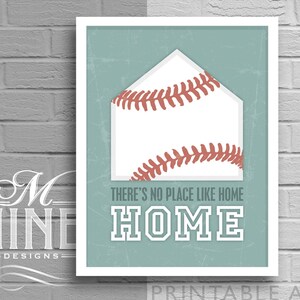BASEBALL Printable Wall Art &quot;No Place Like Home&quot; Baseball Quote Frame Art Printable Quote, Motivational Print, Sports Décor, Wall Décor 47S2