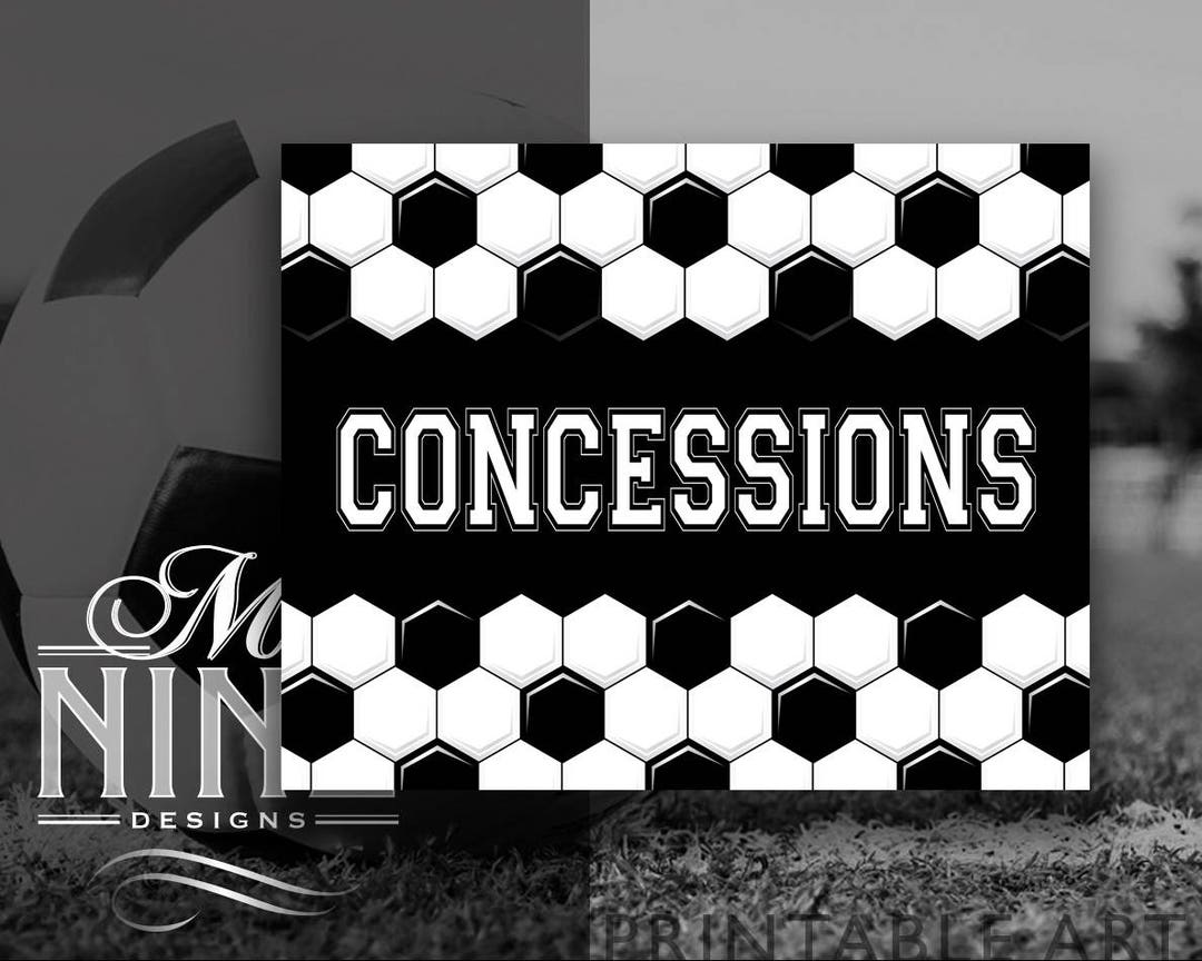Soccer Party Sign Printables | CONCESSIONS Sign | Digital Downloads ...