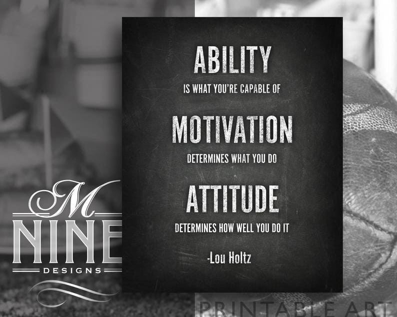 Tafel Sport Zitat Printables Fähigkeit Motivation Haltung Lou Holtz Kreide Druckbare Kunst Motivierenden Und Inspirierenden Zitaten Fbc16