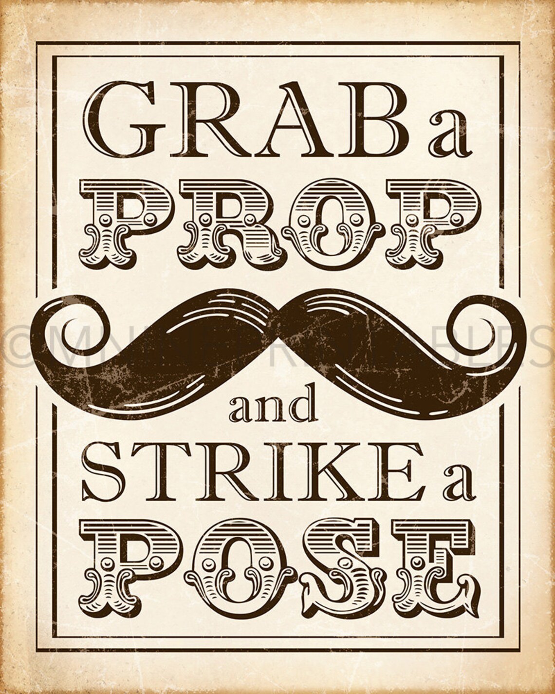 Rustic Printable Art grab A Prop and Strike A Pose - Etsy