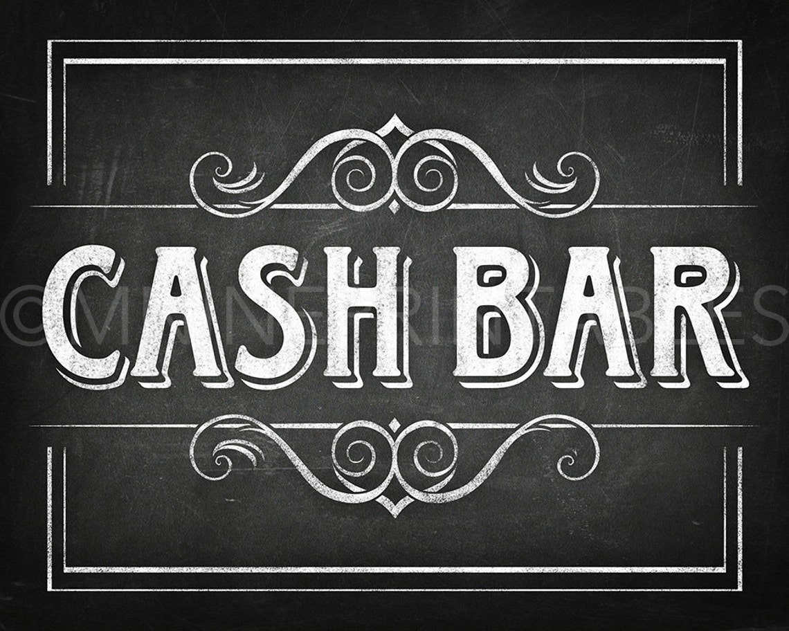 Chalkboard Printable Art / CASH BAR / Sign Downloads Cigar Etsy 日本