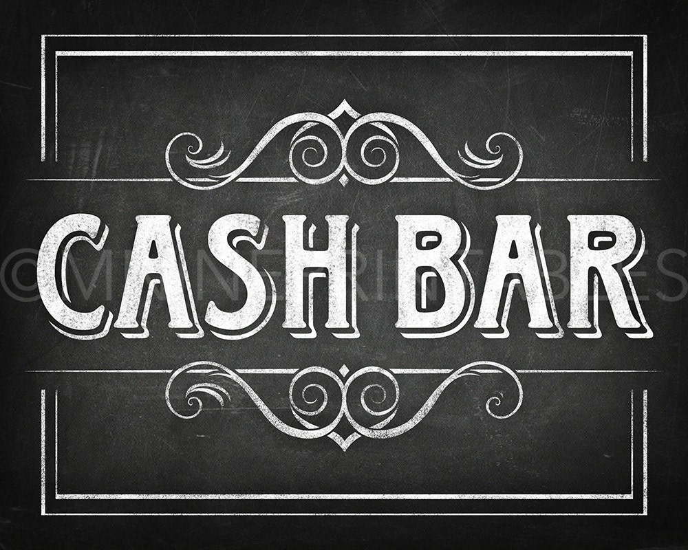 Chalkboard Printable Art / CASH BAR / Sign Downloads Cigar Etsy 日本