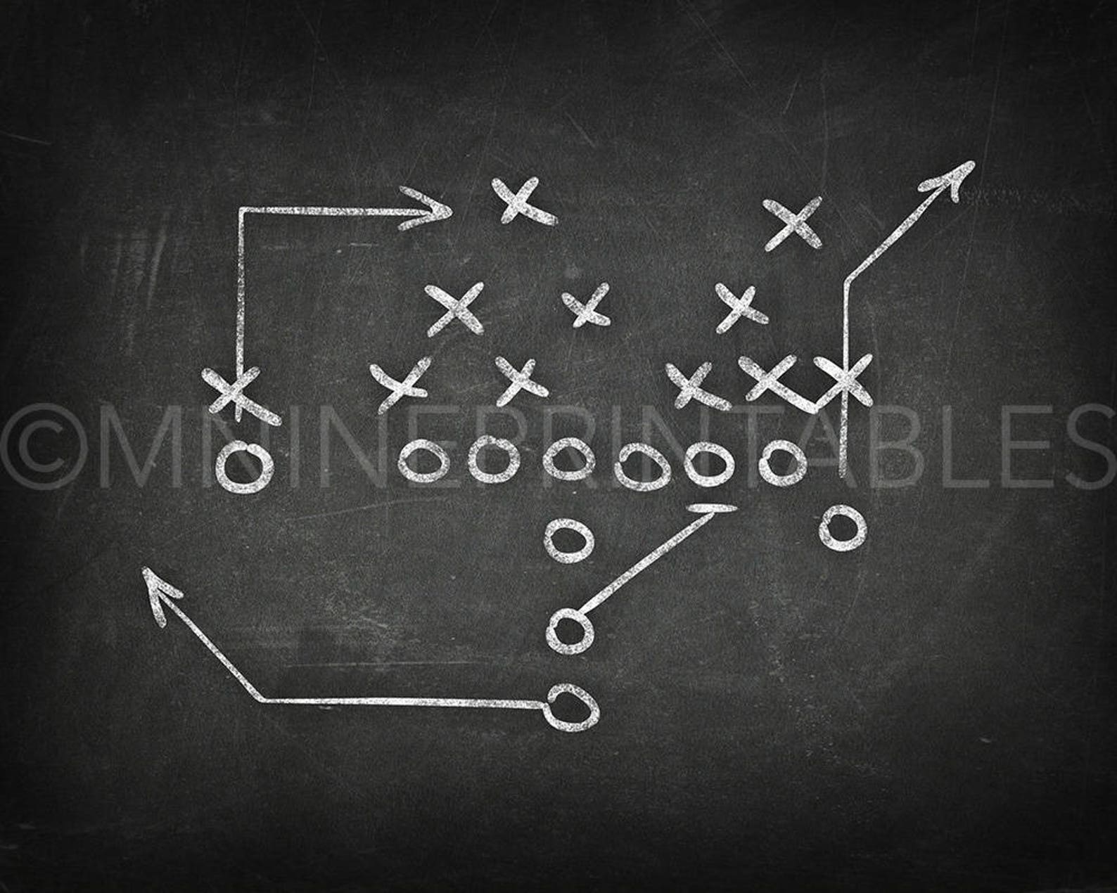 Chalk Football Party Printables Chalk Football Playbook Etsy