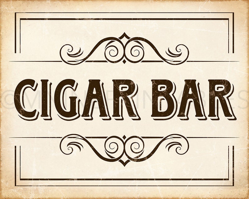 Rustic Cigar Party Printable Art cigar Bar Party - Etsy