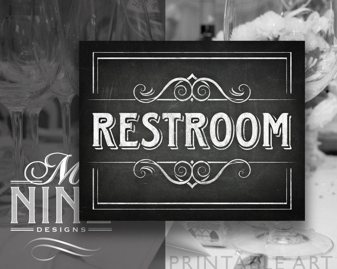 Chalkboard Printable Signs / RESTROOM / Sign Downloads, Chalkboard ...