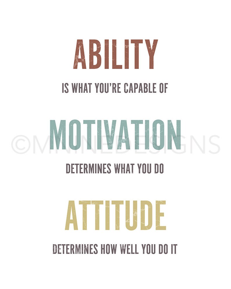 Ability Motivation Attitude Printable Quote Motivational - Etsy
