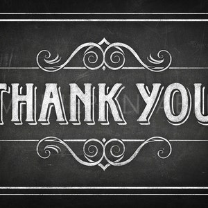 Chalkboard Printable / THANK YOU / Sign Download, Thank You Card ...