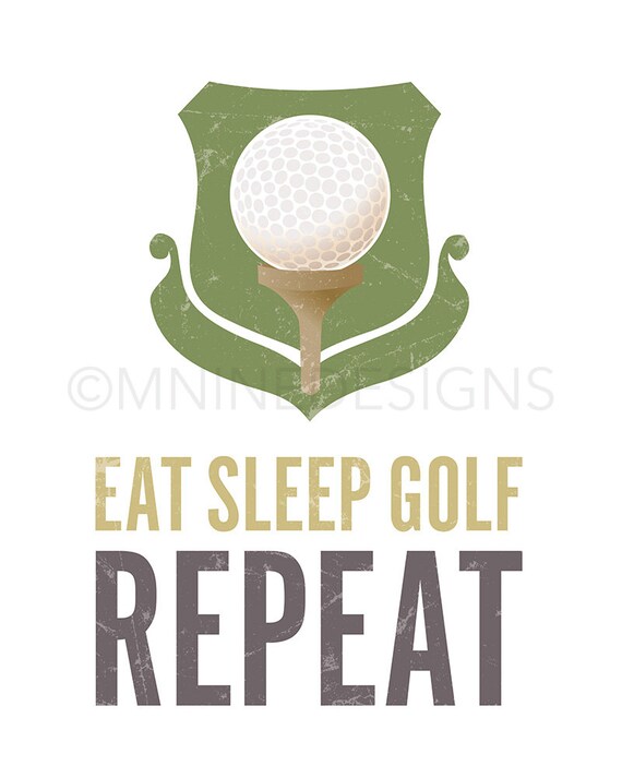 Motivational Print Sports Wall D\u00e9cor 94S Golf Printable Art Eat Sleep Golf Repeat Quote Inspirational Quote