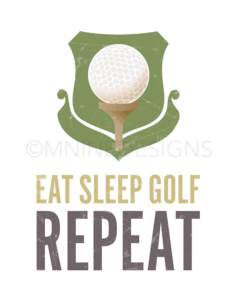 Motivational Print Sports Wall D\u00e9cor 94S Golf Printable Art Eat Sleep Golf Repeat Quote Inspirational Quote