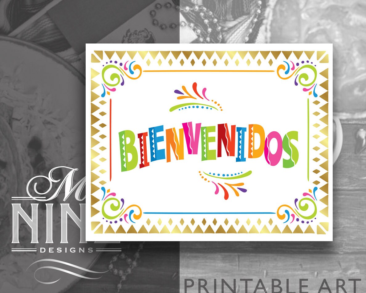 Bienvenidos Familia y Amigos Home and Party 8x10 Printable 