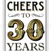 Gold Printable Art cheers to 30 Years Vintage - Etsy
