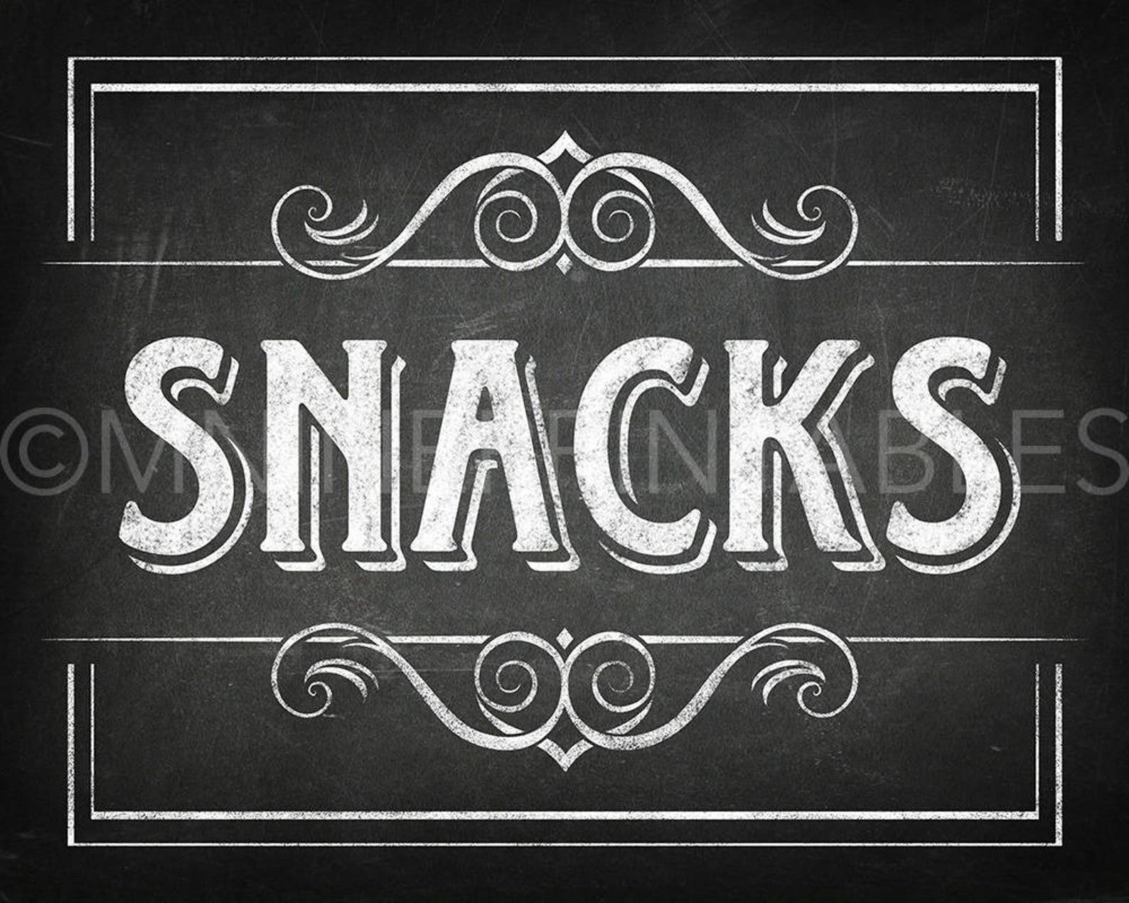 Chalkboard Party Printables / SNACKS / Sign Downloads Etsy