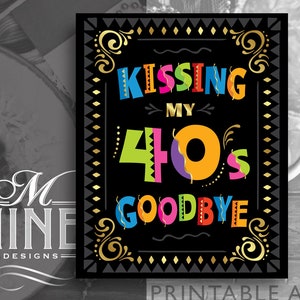 Fiesta Party Sign Printables | Kissing My 40's Goodbye | 50th Birthday ...