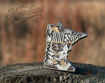 Minnesota Enamel Lapel Pin, State Shape Pin, Minnesota Gift for Travelers & Collectors