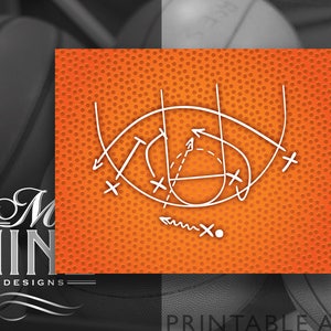 Basketball Wall Art Printables | Basketball Playbook Printable | Basketball Play Prints | Sports Party Printables BK9