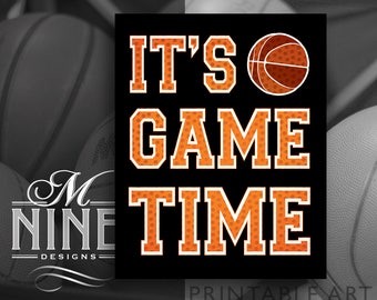 Basketball Party Sign Printables | IT'S GAME TIME | Digital Downloads | Sports Printables | Basketball Party | Printable Art BK40