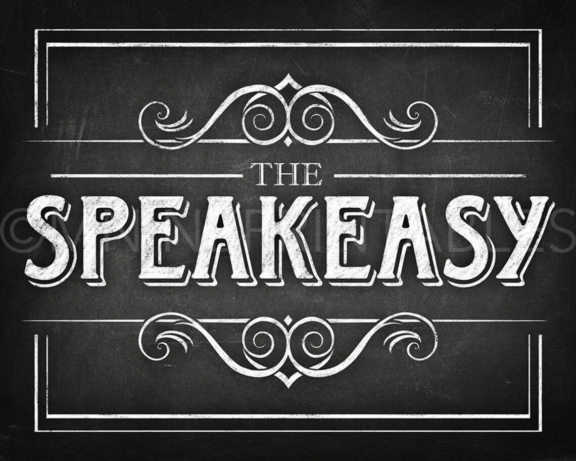 Chalkboard Printable Art the Speakeasy Sign | Etsy