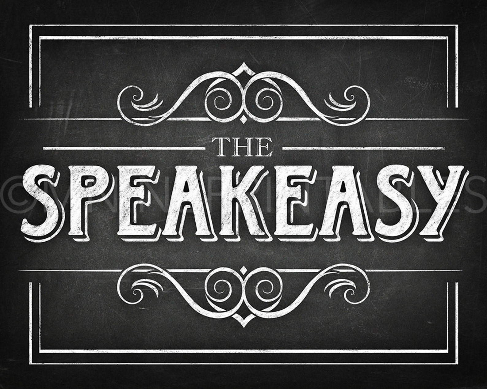 Chalkboard Printable Art the Speakeasy Sign Etsy