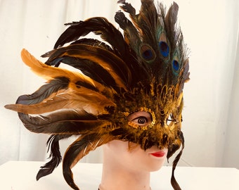feather mask etsy