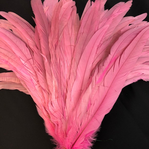 Baby Pink 20pcs Rooster Coque Tail Feathers for Crafting, Decoration, Weddng, Millinery Supply, Fly Tying, DIY Feather Decoration