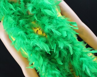 Kelly Green Color 40 Gram 2 Yards, Soft Turkey Chandelle Feather Boa - Dancing Wedding Crafting Party Dress Up Halloween Costume Decoration